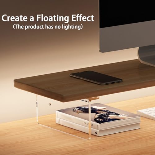 Anti-slip Monitor Stand Riser 2.16/3.34 Inch 2 Height Adjustments Clear Acrylic Stand with Clear Anti-slip Mat, Desk Accessories Screen/PC/Printer/Laptop/Mirror Riser 7.8 x 15.7 Inch (White) - color: White