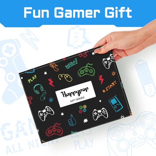 Gamer Gifts for Men - Funny Socks for Men Women, Gaming Socks for Teens with Greeting Card and Keychain