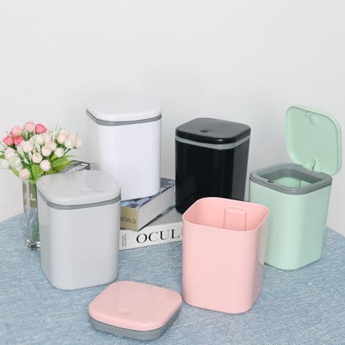 Mini Trash Can, Small Trash Can, 0.5 Gallon Mini Wastebasket Container Bin for Desk, Countertop- Black - color: Black