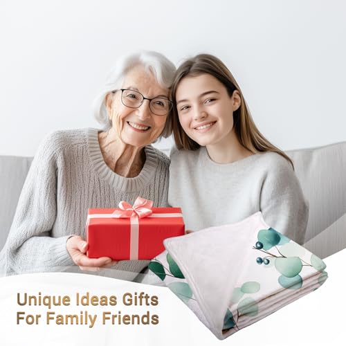 Jekeno Leaf Blanket Gifts for Women Girls Mom Birthday Mother's Day Christmas Nature Plants Green Leaves Presents Decor Home Bedroom Living Room Sofa Couch Soft Cozy Plush Throw for Kids Adult 50"x60" - color: Green Leaf Gifts