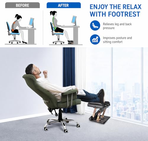 Foot Rest for Under Desk at Work 4-Level Height Adjustable, Ergonomic Foldable Footrest for Office, Gaming,Computer, Soft & Removable Pad Desk Foot Stool Suitable for All Seasons - color: Black