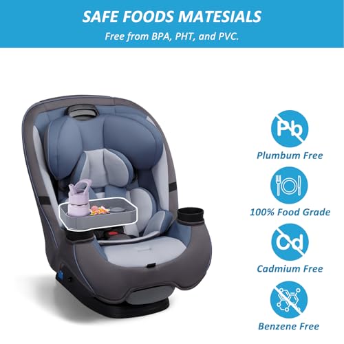 Kids Car Travel Tray Square for Car Snacks Tray, Car Seat Tray with Cup Holders for Stroller Snack Tray Travel Must Haves (Dark Gray) - color: Dark Gray