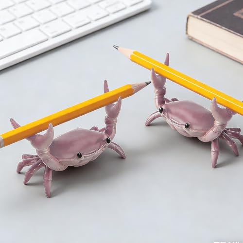 Shudyear Crab Pen Holder 2 Pack, Cute Desk Organizer Crab Pencil Holder, Creative Desktop Storage for Pens, Makeup Brushes, Office Desk Decor (purple) - color: purple