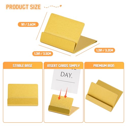 Urban Deco Table Card Holder Metal Place Card Holders Steel Card Holders for Photos, Food Signs, Memo Notes, Weddings, Restaurants, Birthday (Gold 16PK) - color: Gold 16pk