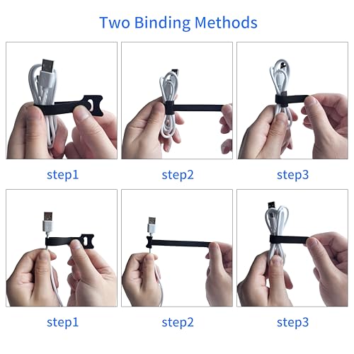 100 PCS 6 Inches Black Reusable Cable Ties, Adjustable Cord Straps, Cable Organizer, Cord Wrap and Hook Loop Cords Management - size: 6inches-100PCS