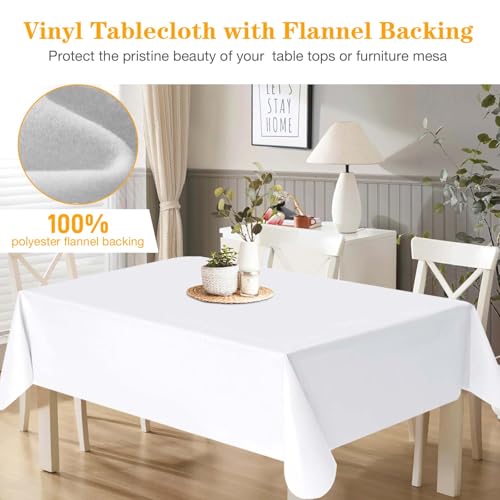 Table Pad Protector with Flannel Backing Cut to Fit Waterproof Heat Resistant Heavy-Duty Reusable Table Cloth 54" x 108" Rectangle Vinyl Table Padding Under Tablecloth - size: 108" x 54" (Rectangular)
