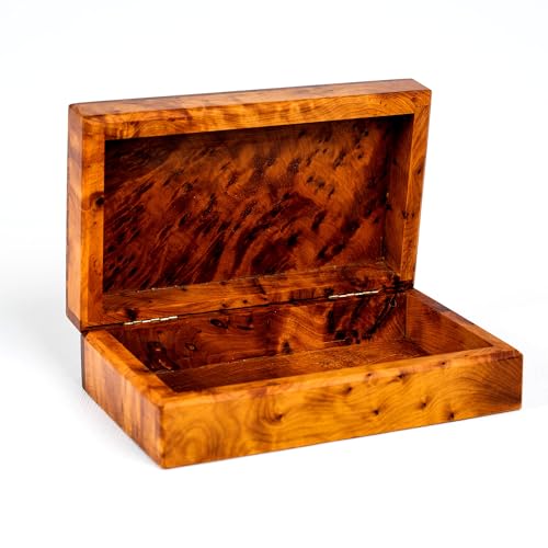 Hand Carved Wooden Multipurpose Keepsake Jewelry Decorative Art Box Storage Organizer (Large wood Box,Antique) (LARGE) - size: Large Thuya