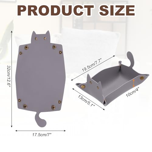 uxcell Leather Valet Tray, Folding Jewelry Tray Organizer Travel Dish Plate Desk Organizer for Women and Men Storage Jewelry Keys Wallet Coin, Purple - color: Purple
