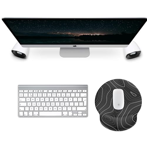 eulps Mouse Pad with Wrist Rest, Comfortable Computer Mousepad with Gel Wrist Support Smooth Surface and Non-Slip PU Base for Pain Relief, Laptop, Office & Home (Black Line) - color: Black Line