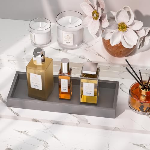 ZHWS Bathroom Vanity Tray for Toilet Tank, Perfume, Jewelry, Candle, Makeup, Decorative Tray, Kitchen Tray Counter Organizer for Soap Dispenser, Coffee Table Silver 11.3”L x 4.4”W x 1.14”H - color: Silver, size: 11.3" x 4.4" x 1.1"