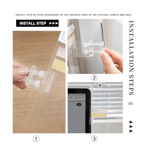 Computer Monitor Memo Message Board,2PCS Transparent Computer Side Panel,Note Holder for Computer Screen,Office Desk Accessories.