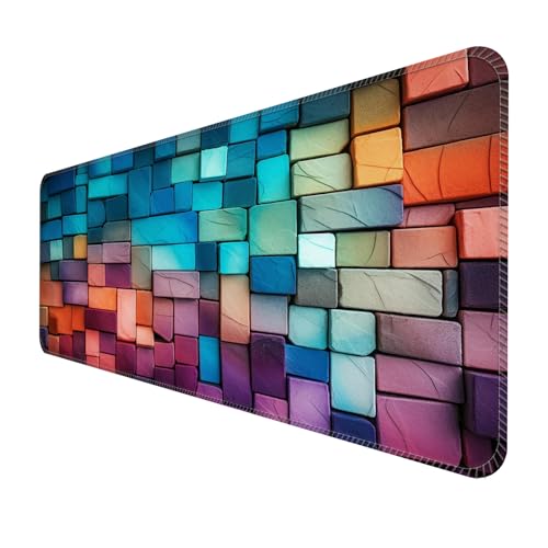 Large Gaming Mouse Pad, Full Keyboard Mat, Long Laptop Mousepad, Computer Mouse Mat for Home and Office, Anti-Slip Rubber Base, 31.5 x 11.5 Inches (Colorful) - color: Colorful