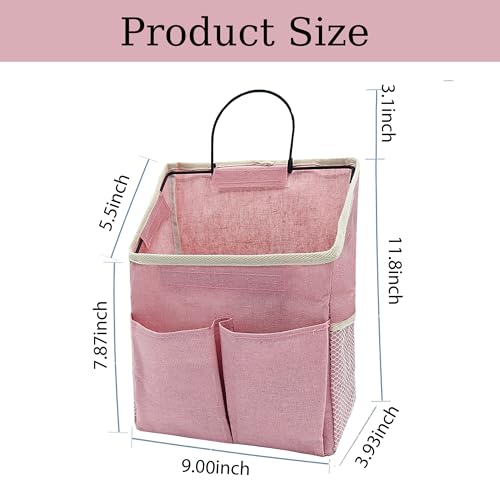 2pcs Wall Hanging Storage Bag,Wall Hanging Organizer Bags with Pockets, Wall Organizer Storage for Dormitory Bathroom Bedroom Kitchen(Pink) - color: 2pcs Pink
