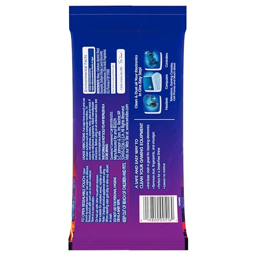 Windex Gaming Cleaning Wipes, Pre-Moistened Wipes to Instantly Clean all Gaming Gear and Electronics, Resealable Packaging for a Freshness Lock, 25 count (Pack of 2) - size: 25 Count (Pack of 2)