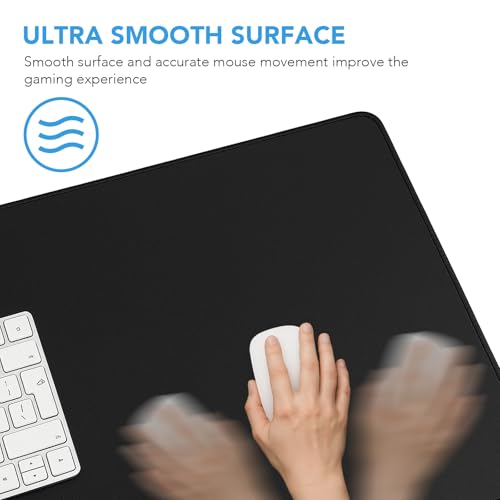 Large Mouse Pad, Desk Mat with Non-Slip Rubber Base, Waterproof Gaming Mousepad with Stitched Edges, XXL Computer Long Keyboard Mouse Mat for Gamer, Office & Home, 31.5" x 15.7", Black - color: Black, size: 31.5" x 15.7"