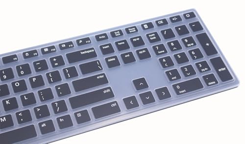 Silicone Keyboard Skin Cover Compatible for Dell Wireless Bluetooth Keyboard KM7321W, Dell Pro Keyboard KB500 & KM5221W (Black) - color: Black