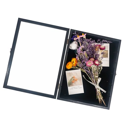 Shadow Box Frame with Removable Shelves, Black 12x16 Deep Memory Box Display Case for Keepsake Collectibles, Coins Military Medals Pins Wedding Flowers - color: Black, size: 12*16