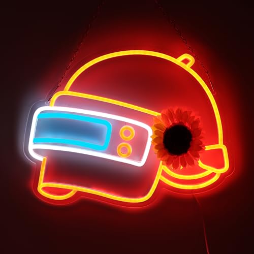 WonderfulLife Helmet Game Neon Sign for Game Zone Decor, Led Lights for Man Cave Play Room Internet Bar or Bedroom Decoration.5V USB Powered,Easy Hanging. - color: helmets