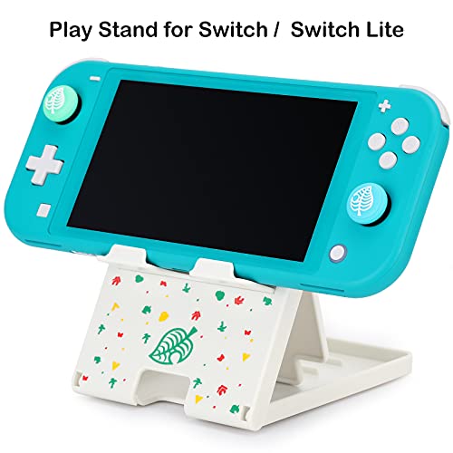 Tscope Foldable Switch Stand for Nintendo Switch/Switch 2/Lite/OLED, Adjustable Compact Portable Holder, Cute Leaf Design Gaming Stand Accessories (White) - color: White
