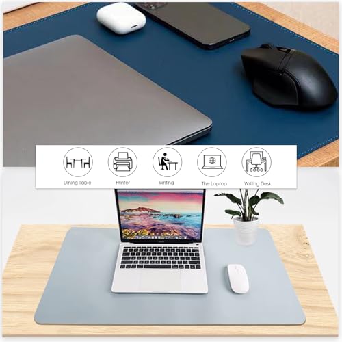 24 x 12 Inches Leather Desk Pad Protector, Non-Slip PU Leather Desk Mat, Laptop Desk Pad, Perfect for Office & Home Use (light brown) - color: Light Brown