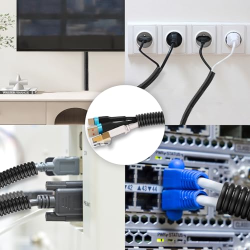Wire Loom 3/8", 1/2", 3/4 Inch x 50 FT, Split Wire Loom Tubing Wire Conduit, Wire Protector Tubing, Cable Sleeves Bulk, Black - color: 3/8", 1/2", 3/4" - 50 ft