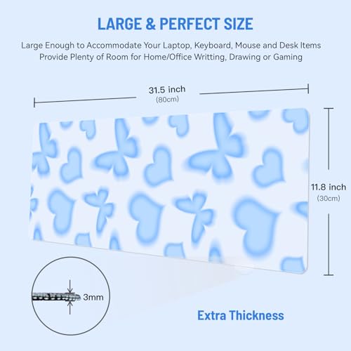 Mousepad Desk Mat Gaming Large Keyboard Cute Office Desktop Computer Laptop XXL Long Giant Big Kawaii Aesthetic (Butterfly) - color: Butterfly