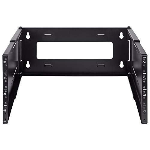 NavePoint 4U Patch Panel Bracket Wall Mount Patch Panel Rack for 19” Networking Equipment – Expandable Mounting Depth 9.5” to 15.5” 4U IT Rack 40lbs Weight Capacity - size: 4U