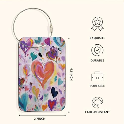 Vintage Colorful Heart ID Card Badge Holder with Wrist Lanyard, Portable Cards Protector, Cute Heart Pattern for Bus Cards Work Badges, Suitable for Women Men Friends - color: Heart