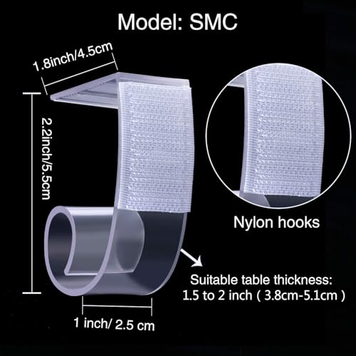 Boao 25 Pieces Table Skirting Clips SMC Model Plastic Tablecloth Clips for Table 1.5-2 Inch with Hook and Loop for Meeting Party Indoor Outdoor Events - size: 1.5 - 2 Inch