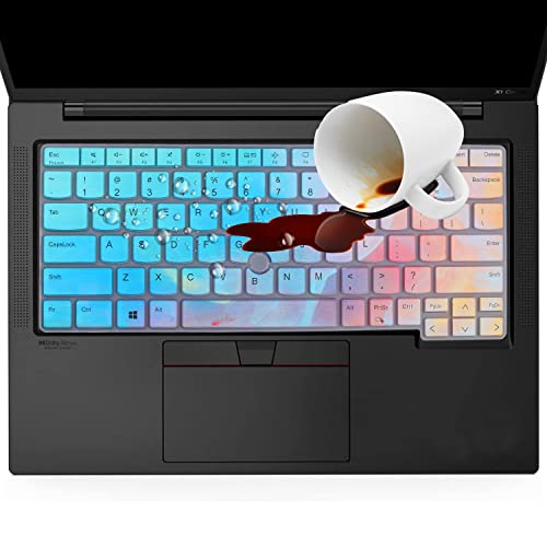 Keyboard Cover for 14" Lenovo Thinkpad E14 Gen 5, Thinkpad T14 T14s L14 P14s Gen 4/3, ThinkPad X1 Yoga Gen 8/7, Thinkpad x1 Carbon Gen 11/10 (Not Fit T14 L14 P14s Gen 2 1)-Colorful - color: Colorful