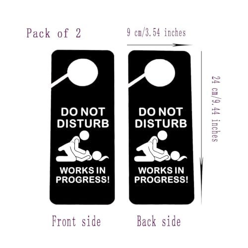 CENWA 2 Pcs Funny Door Sign Sex Sign Do Not Disturb Works in Progress Adults Door Hanger (Works in) - color: Works in