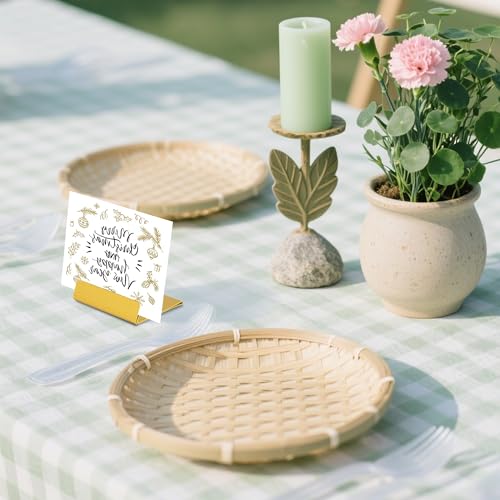 Urban Deco Table Card Holder Metal Place Card Holders Steel Card Holders for Photos, Food Signs, Memo Notes, Weddings, Restaurants, Birthday (Gold 24PK) - color: Gold 24pk
