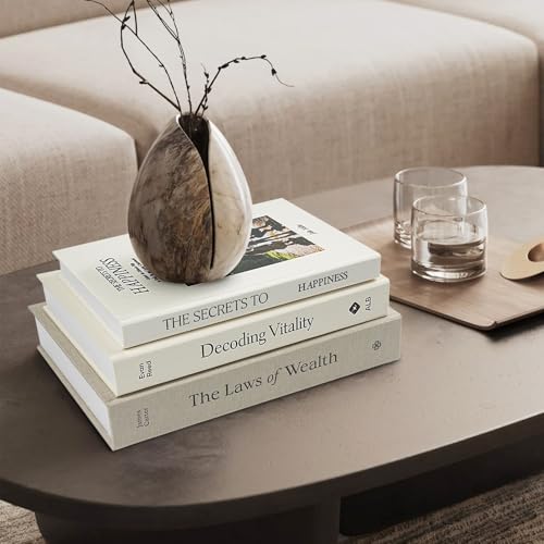 1DOT2 3Pcs Luxury Linen Decorative Books with Storage, for Home Decor. | 8.5"x11" Large, Faux Books, Modern Farmhouse & Boho Decor - color: Linen Beige/Beige/Ivory White