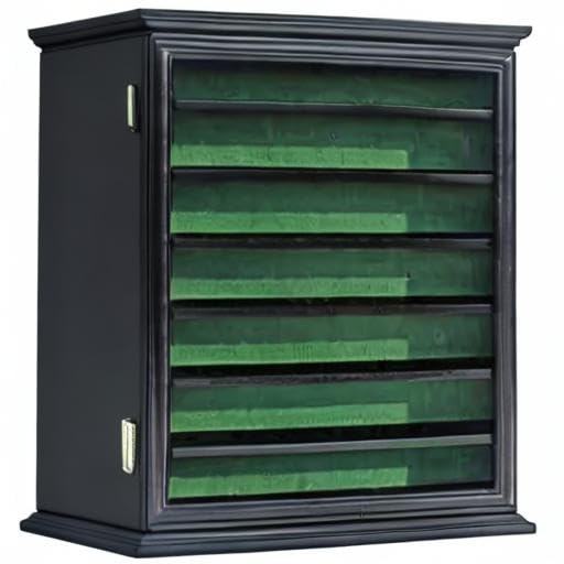 DisplayGifts 49 Golf Ball Display Case Cabinet Wall Rack Holder Frame with 98% UV Protection Acrylic Door Lockable, Great Golfer's Gift Black Finish - color: Black