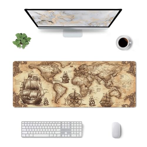 Nautical Compass Mouse Pad Extended Large Gaming Mouse Pad XL Stitched Edges for Gamer Home Office 31.5 X 11.8 Inch - color: Nautical Compass