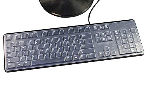Clear Anti-Dust Silicone Keyboard Protector Skin Cover Compatible With Dell KB212-B, KB4021, 2GR91, 4G481 Desktop PC Slim USB 104-Key Keyboard (Transparent) - color: Transparent, size: Compatible Dell KB212-B/KB4021 Keyboard