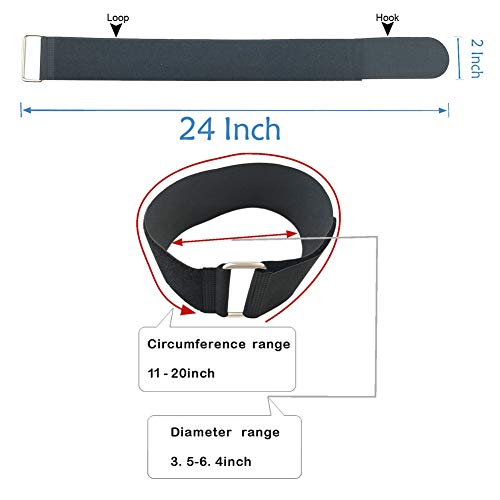YiwerDer 6Pcs 24" x 2" Nylon Heavy Duty Reusable Hook and Loop Cinch Straps, Adjustable Fastening Securing Cable Straps, Black - style: 24" x 2Inch