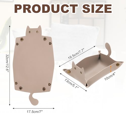 uxcell Leather Valet Tray, Folding Jewelry Tray Organizer Travel Dish Plate Desk Organizer for Women and Men Storage Jewelry Keys Wallet Coin, Pink - color: Pink
