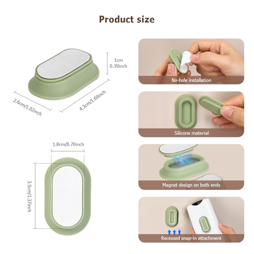 XYOFUN Magnetic Remote Control Holder Wall Mount - 4 Pcs No Drill Self-Adhesive Organizer for Air Conditioner & TV Remotes, Storage Caddy for Televisions Backside - Pink&Green - color: Pink&Green