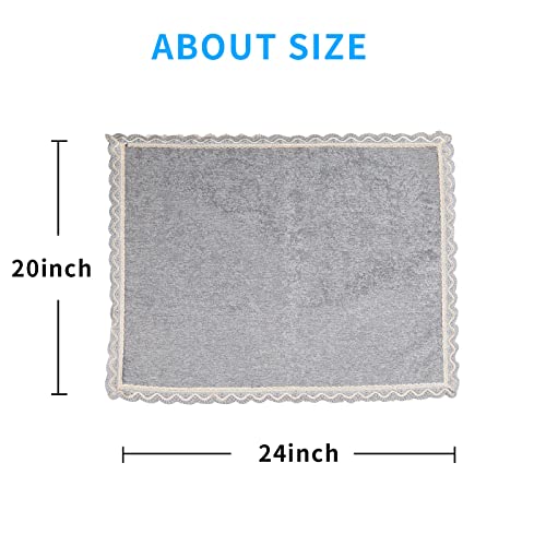 MINJIATEX Couch arm Covers,Non-Slip lace Sofa arm Covers Set of 2 Washable Sofa armrests Covers for Living Room Recliner Chair arm Cover Protectors for Leather Sofa armrest slipcover (GYDF-Grey) - color: Gydf-grey