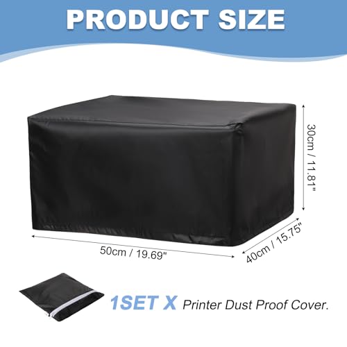 PATIKIL 19.69 Inch Printer Dust Cover Case, 1Pcs Water Proof Static Free Polyester Protective Covers Jacket for Various Printers or Copiers, Black - color: Black, size: 19.69 x 15.75 x 11.81 inch