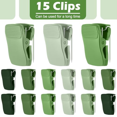 Chiisong Cubicle Clips Fabric Panel Cubicle Accessories Fabric Partition Panel Messages Hooks Office Photos Wall Clips for Notes Memos(Green,15 Pcs) - color: Green