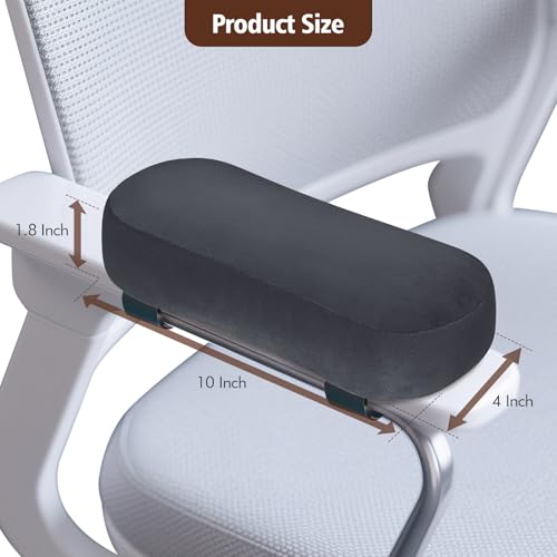 WdFour 2-Pack Non-Slip Armrest Pads for Office & Gaming Chairs - Ergonomic Forearm Support Pillow for Desk, Computer & Wheelchair, Pressure Relief Cushions,Dark Gray - color: Dark Gray
