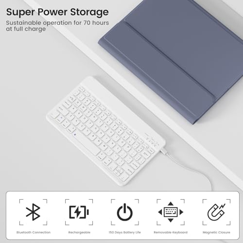 Case with Keyboard for iPad Air 11 Inch M4/M3/M2, Purple | for iPad Air 5th/4th Generation 10.9 Inch, Magnetic Detachable Bluetooth Keyboard Cover with Pencil Holder, Auto Sleep/Wake - color: Purple