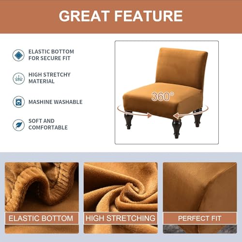 Eco-Ancheng Armless Chair Slipcover Removable Armless Accent Chairs Covers Washable Armless Slipper Chair Slipcover Printed Armless Chair Furniture Protector Covers for Living Dining Room Hotel - color: A33