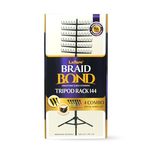 Laflare Standing Braid Hair Organizer – 144 Pegs Hair Extension Holder, Divider & Display Stand for Hair Braiding, Height Adjustable Rack, Easy to Assemble (Black-Combo) - color: Black-Combo