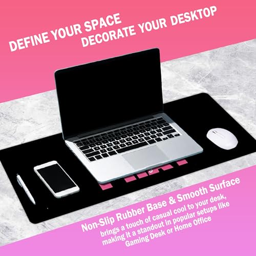 Pink Christian Mouse Pad, Black Pink Desk Mat Pads, Pray Over it Pray Through it Religious Bible Verses Computer Mat for Desk Cute Jesus Mousepads for Office Church Gifts for Women Girls 23.6x11.8 - color: Black Pink Pray on it Mid, size: 23.6L x 11.8W in