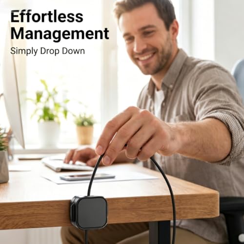 Magnetic Cable Clips, 9 Pack Cord Organizer Holder for Desk, Home, Office, Car, Nightstand, Adhesive Wire Management