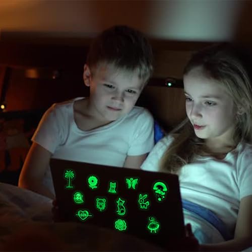 Glow in The Dark Neon Water Bottle Stickers for Kids, 70 Pcs Waterproof Vinyl Laptop Decals, Teens Girls Boys Adults Phone Case Skateboard Luggage Decor - color: Luminescent-446ksxx