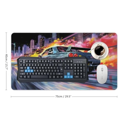 JDM Car Desk Mats on Top of Desks Pad Japanese Large Mouse Pads Gaming Cool R32 Tokyo Drift JDM Car Big Mousepad for Desktop Keyboard Computer Mat 40X75cm - size: 40X75cm